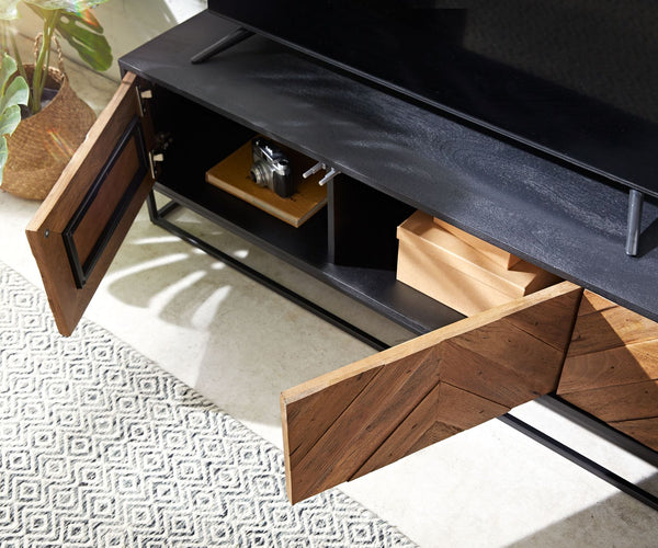 TV Stand Famke 145cm Mango Wood 3 Doors