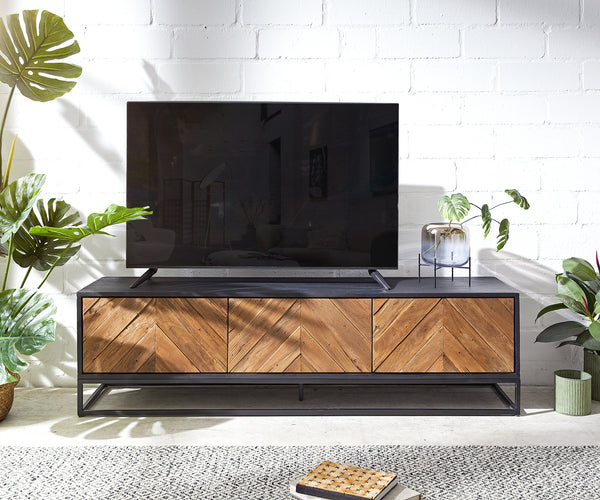 TV Stand Famke 145cm Mango Wood 3 Doors