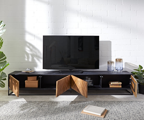 TV Stand Famke 240cm Mango Wood 4 Doors