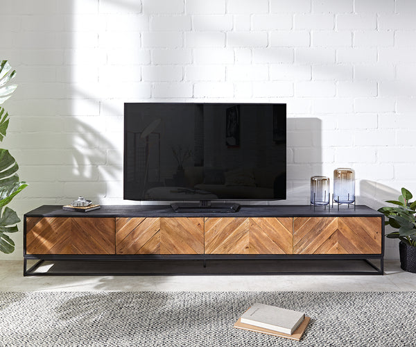 TV Stand Famke 240cm Mango Wood 4 Doors