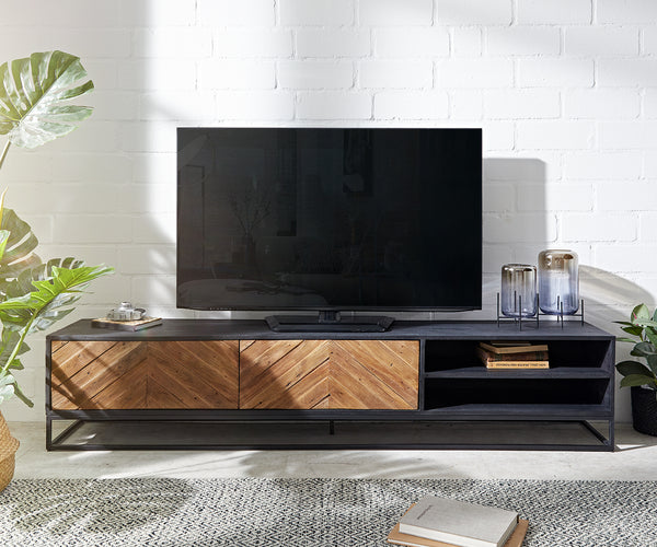 TV Stand Famke 200cm With Compartments Mango Wood