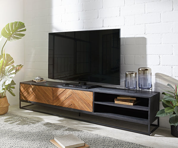 TV Stand Famke 200cm With Compartments Mango Wood