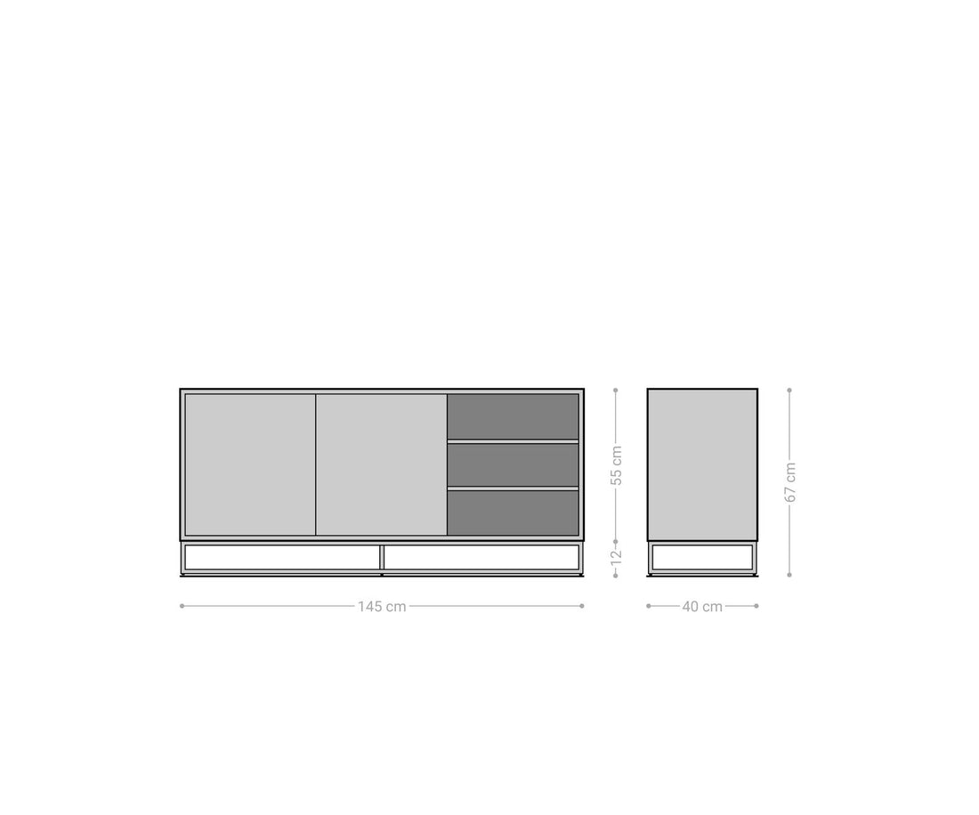 Sideboard Famke 145cm With Compartments Mango Wood