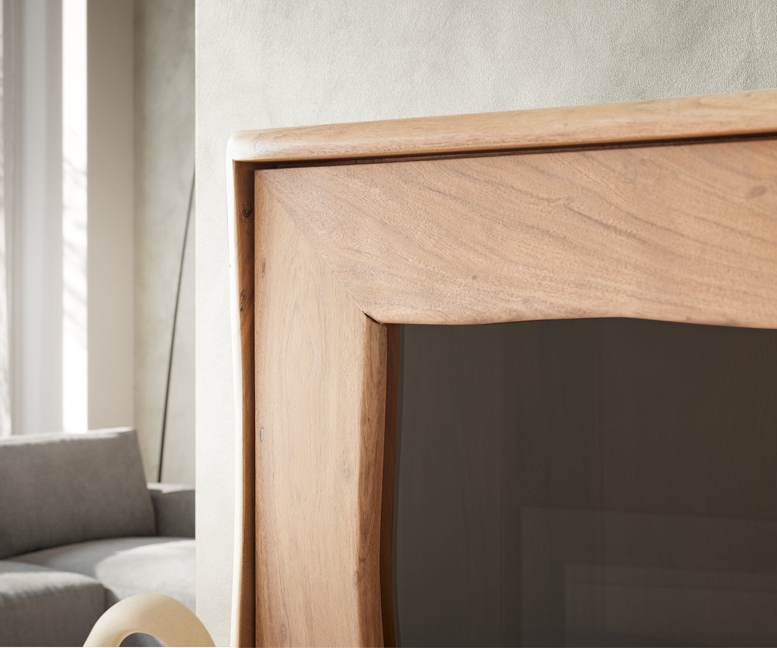 Display Cabinet Olympus Live-Edge 60-140 cm Acacia Wood Natural
