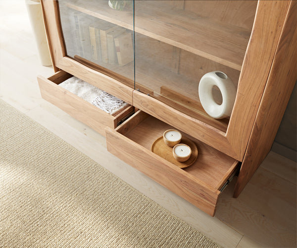 Display Cabinet Olympus Live-Edge 60-140 cm Acacia Wood Natural