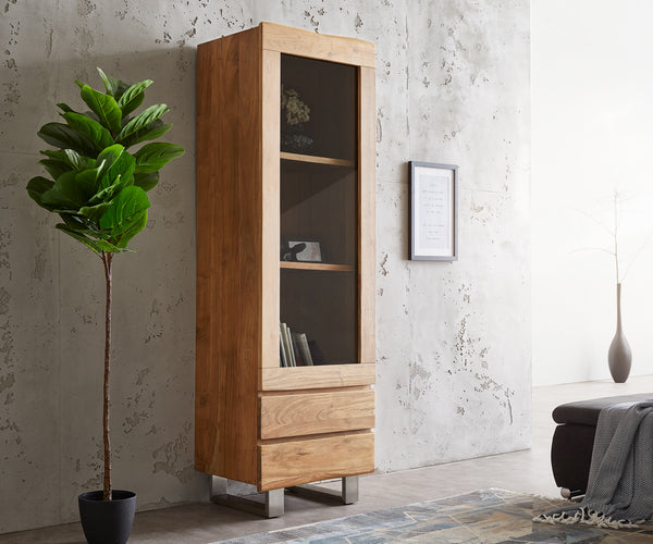 Display Cabinet Olympus Live-Edge 60cm Acacia Wood Natural Tree Edge