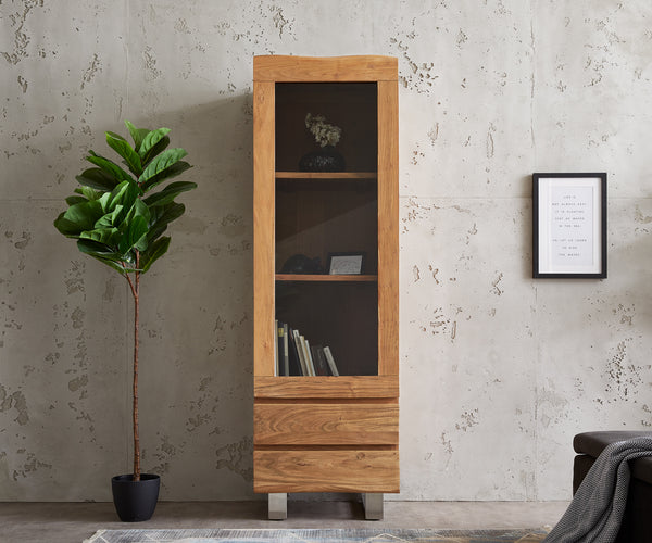 Display Cabinet Olympus Live-Edge 60cm Acacia Wood Natural Tree Edge