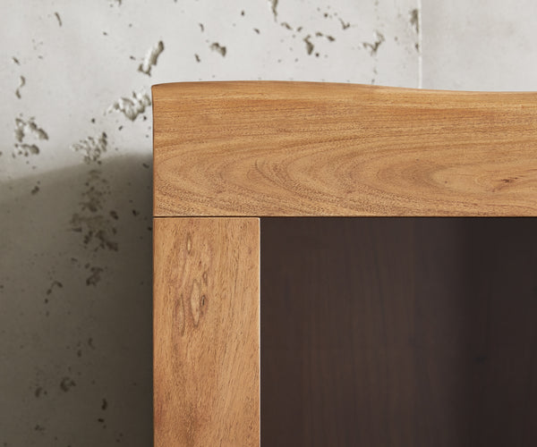 Display Cabinet Olympus Live-Edge 120cm Acacia Wood Natural Tree Edge