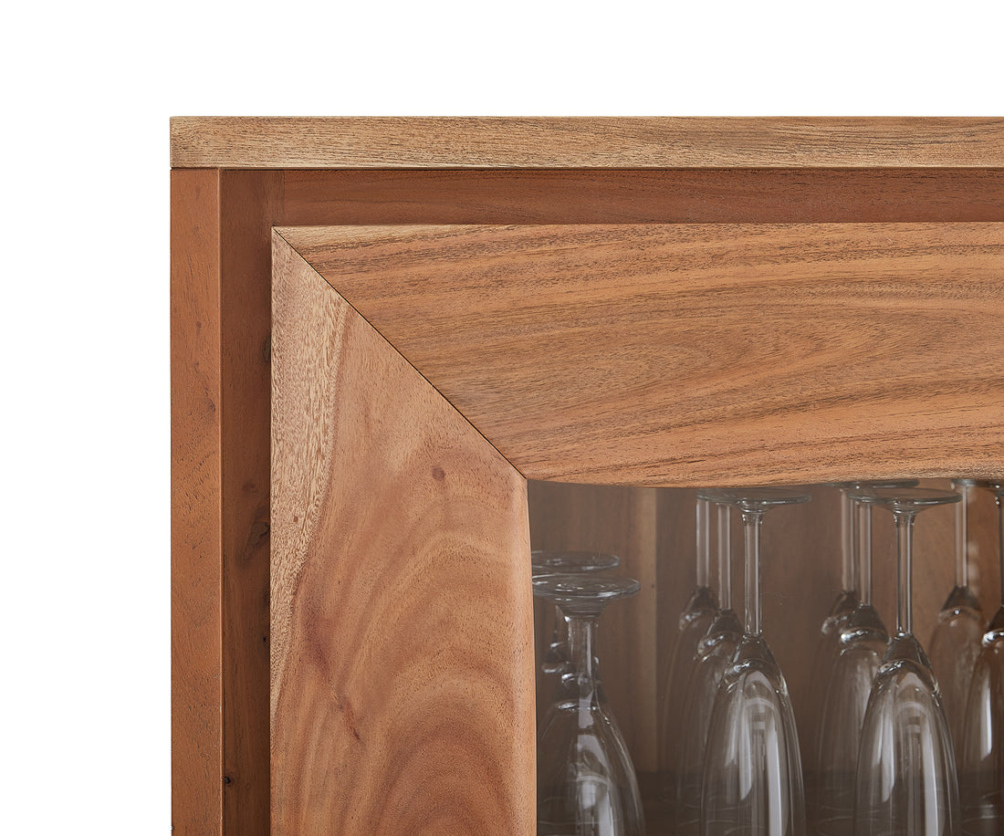 Display Cabinet Olympus Live-Edge 120cm Acacia Wood Natural Straight Edge