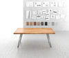 Dining Table Olympus Live Edge 200cm Acacia Wood Natural Slanted Frame Steel 55mm Top