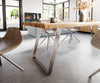 Dining Table Olympus Live Edge 260cm Acacia Wood Natural Slanted Frame Steel 55mm Top