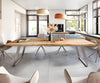 Dining Table Olympus Live Edge 260cm Acacia Wood Natural Slanted Frame Steel 55mm Top