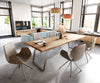Dining Table Olympus Live Edge 260cm Acacia Wood Natural Slanted Frame Steel 55mm Top