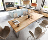 Dining Table Olympus Live Edge 260cm Acacia Wood Natural Slanted Frame Steel 55mm Top