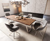 Dining Table Olympus Live Edge 260cm Acacia Wood Brown Slanted Frame Steel 55mm Top