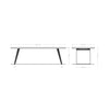 Dining Table Olympus Live Edge 260cm Acacia Wood Brown Slanted Frame Steel 55mm Top