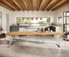 Dining Table Olympus Live Edge 300cm Acacia Wood Natural Slanted Frame Steel 55mm Top
