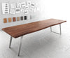 Dining Table Olympus Live Edge 300cm Acacia Wood Brown Slanted Frame Steel 55mm Top