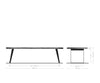 Dining Table Olympus Live Edge 300cm Acacia Wood Brown Slanted Frame Steel 55mm Top