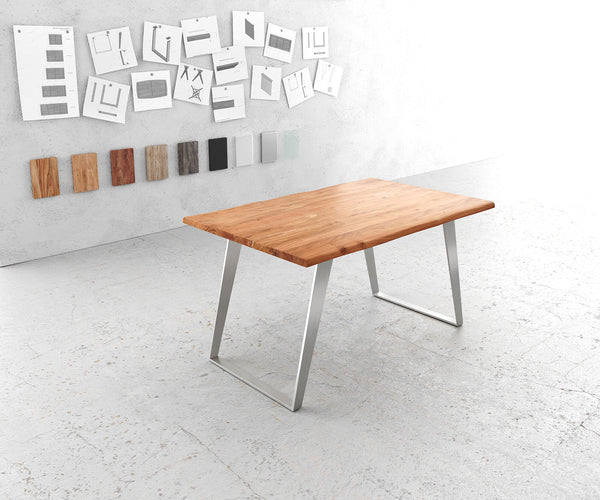 Dining Table Olympus Live Edge Acacia Wood Natural Slanted Frame Steel 140-300cm