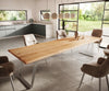 Dining Table Olympus Live Edge 300cm Acacia Wood Natural Slanted Frame Steel 35mm Top
