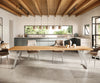 Dining Table Olympus Live Edge 300cm Acacia Wood Natural Slanted Frame Steel 35mm Top