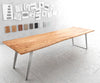 Dining Table Olympus Live Edge Acacia Wood Natural Slanted Frame Steel 140-300cm