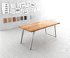 Dining Table Olympus Live Edge Acacia Wood Natural Slanted Frame Steel 140-300cm