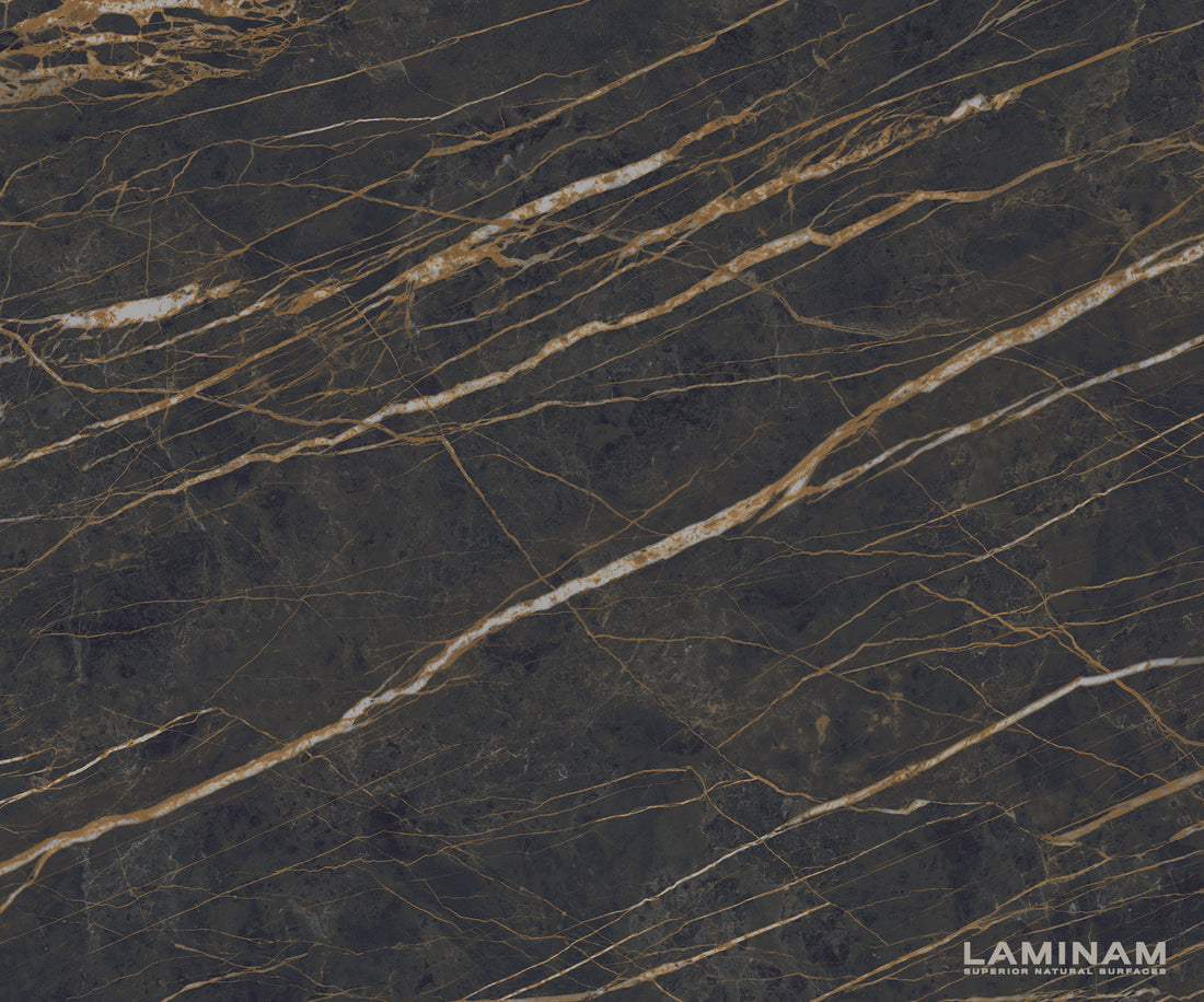 Dining Table Aurora 200cm Ceramic Noir Desir Brown Spider Frame Black