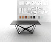 Dining Table Aurora 200cm Ceramic Noir Desir Brown Spider Frame Black