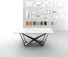 Dining Table Aurora 200cm Ceramic Statuarietto White Spider Frame Black