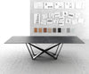 Dining Table Aurora Ceramic Anthracite Spider Frame Black 200-300cm