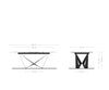Extendable Dining Table Aurora 180-220x90cm Glass Brown Spider Frame Silver