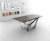 Extendable Dining Table Aurora 180-220x90cm Glass Brown Spider Frame Silver