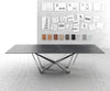 Dining Table Aurora Ceramic Anthracite Spider Frame Steel 200-300cm