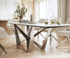 Dining Table Aurora 300cm Ceramic Statuarietto White Spider Frame Steel