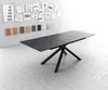 Dining Table Aurora Extendable 180-220cm Ceramic Anthracite Cross Frame Black
