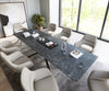 Dining Table Aurora 300cm Ceramic Nero Greco Anthracite Cross Frame Black