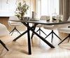 Dining Table Aurora Ceramic Brown Cross Frame Black 200-300cm