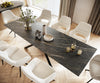 Dining Table Aurora Ceramic Brown Cross Frame Black 200-300cm