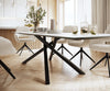 Dining Table Aurora Ceramic White Cross Frame Black 200-300cm