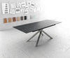 Dining Table Aurora 180-220x90cm Ceramic Anthracite Cross Frame Silver
