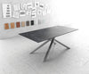 Dining Table Aurora Ceramic Anthracite Cross Frame Steel 200-300cm