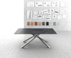 Dining Table Aurora 200cm Ceramic Anthracite Cross Frame Steel