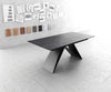 Dining Table Aurora 180-220x90cm Ceramic Anthracite V-Frame Black