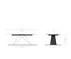 Dining Table Aurora 180-220x90cm Ceramic Anthracite V-Frame Black