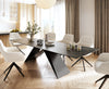 Dining Table Aurora 300cm Ceramic Brown V Frame Black