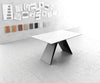 Dining Table Aurora Ceramic White V Frame Black 200-300cm