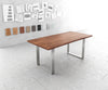 Dining Table Olympus Live Edge Acacia Wood Brown Square Frame Slim Steel 140-300cm