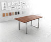Dining Table Olympus Live Edge Acacia Wood Brown Square Frame Slim Steel 140-300cm